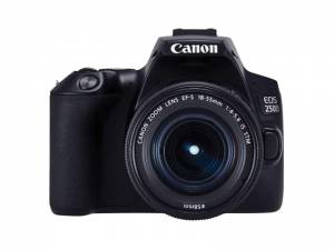 Aparat fotograficzny. Lustrzanka Canon EOS 250D + 18-55mm IS STM