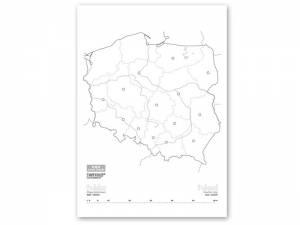 Polska. Mapy konturowe czarno-białe A4