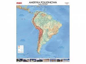 Mapa ścienna fizyczna Ameryka Południowa