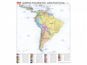 Mapa ścienna polityczna Ameryka Południowa