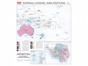 Mapa ścienna polityczna Australia, Oceania i Antarktyda