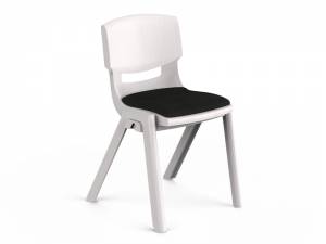 Krzesło plastikowe Motylek z miękkim siedziskiem 6 szare