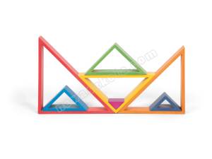 Tęczowe trójkąty. Układanka edukacyjna drewniana Nowa Szkoła