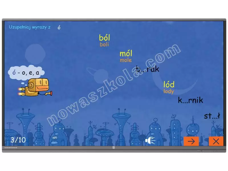 Eduboty. Aplikacja terapeutyczna do monitorów interaktywnych (system Android) Nowa Szkoła