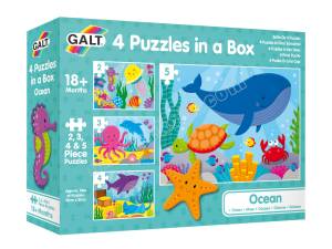Ocean.Puzzle kartonowe 4 w 1 Nowa Szkoła