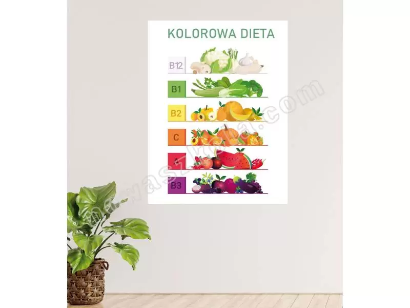 Kolorowa Dieta. Naklejka na ścianę Nowa Szkoła