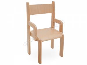 Krzesło przedszkolne drewniane Miś rozmiar 0 z podłokietnikami Nowa Szkoła