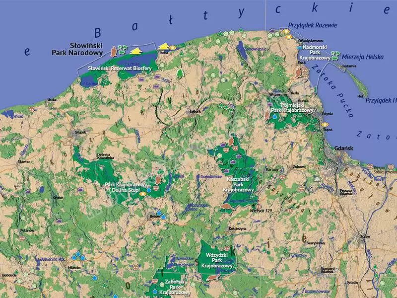 Mapa Polski ochrona przyrody Nowa Szkoła