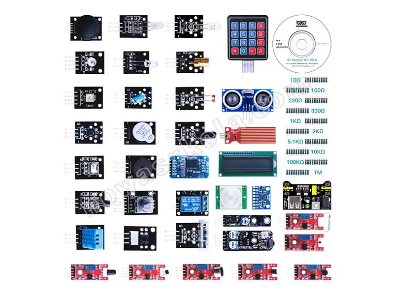 Mikrokontroler z czujnikami i akcesoriami. Zestaw 37 czujników do Arduino - moduły do Arduino Nowa Szkoła