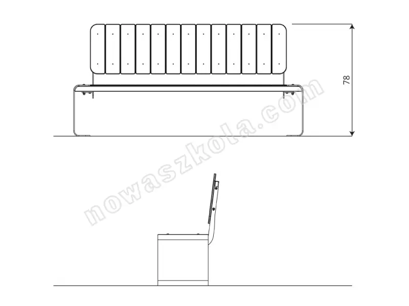 Ławka Recycled RC0924 Nowa Szkoła