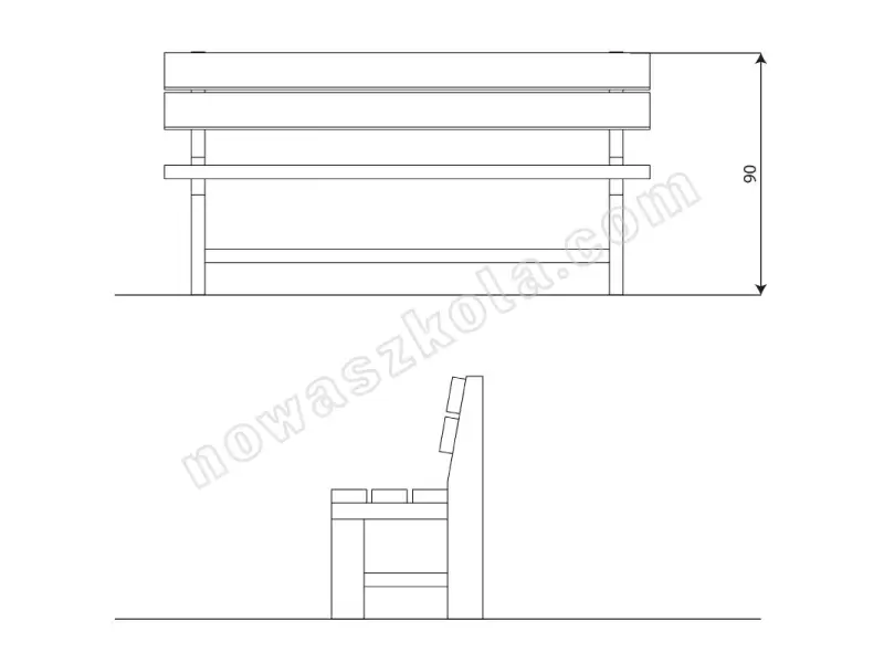 Ławka Recycled RC0961 Nowa Szkoła