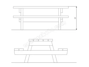 Komplet ławek ze stołem Recycled RC0961 Nowa Szkoła