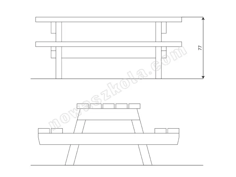 Komplet ławek ze stołem Recycled RC0961 Nowa Szkoła