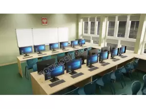 Biurko pojedyncze. Pracownia językowa Mila Nowa Szkoła
