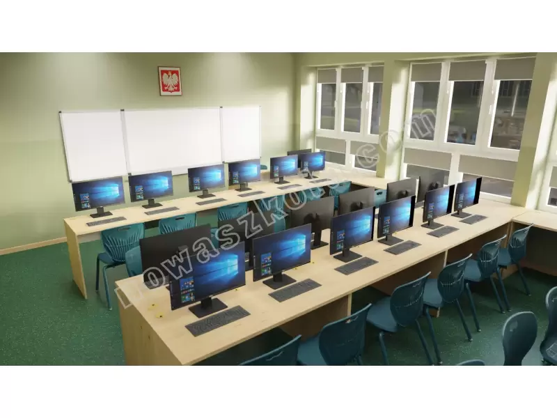Biurko podwójne.Pracownia językowa Mila Nowa Szkoła