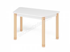 Stół trapezowy z kolorowym blatem - biały Nowa Szkoła