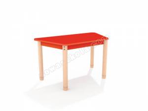 Stół trapezowy z kolorowym blatem - czerwony Nowa Szkoła
