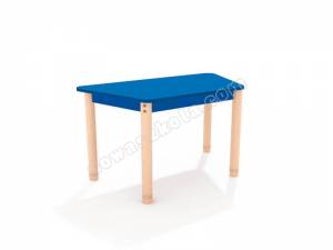Stół trapezowy z kolorowym blatem - niebieski Nowa Szkoła