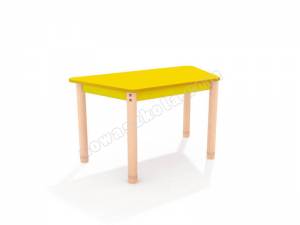 Stół trapezowy z kolorowym blatem - żółty Nowa Szkoła