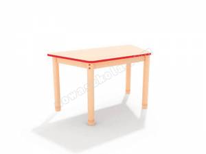 Stół trapezowy z kolorowym obrzeżem - czerwony Nowa Szkoła