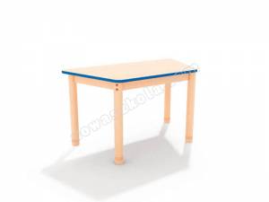 Stół trapezowy z kolorowym obrzeżem - niebieski Nowa Szkoła