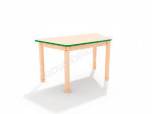 Stół trapezowy z kolorowym obrzeżem - zielony Nowa Szkoła
