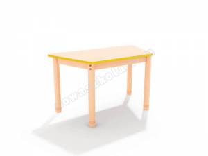Stół trapezowy z kolorowym obrzeżem - żółtym Nowa Szkoła