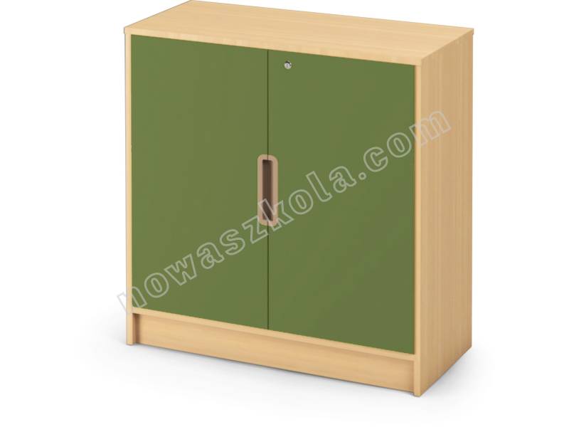 Storage Unit 92 with shelves and doors + lock - Olive - X - School,  kindergarten and nursery furniture, toys for children